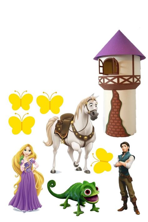 Rapunzel Cake Topper Printable, Tangled Cake Topper, Rapunzel Clipart, Rapunzel Cake Topper, Rapunzel Characters, Disney Princess Cake Topper, Disney Princess Birthday Cakes, Bolo Rapunzel, Rapunzel Cake