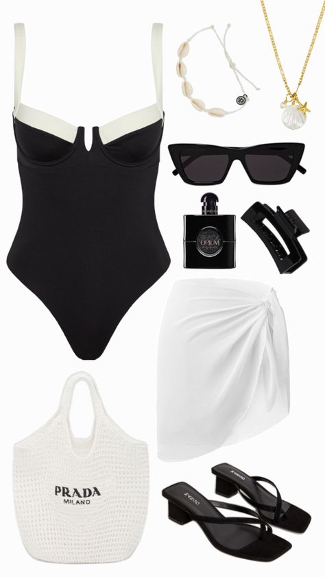 summer outfit inspo, black bathing suit Black Bathing Suit Aesthetic, Bathing Suit Outfits, Black Bathing Suit, Swim Party, Dr Closet, Black Bathing Suits, Beach Outfits, Fame Dr, Vacation Outfits