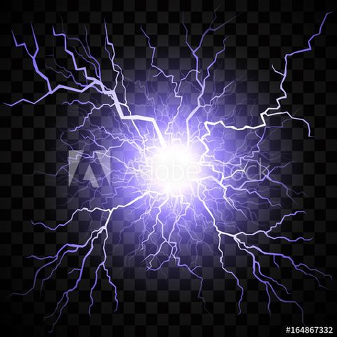 Stock Image: Lightning flash light thunder spark on transparent background. Vector ball lightning or electricity blast storm or thunderbolt in sky. Natural phenomenon of human nerve or neural cells system Ball Lightning, Lightning Flash, Hypebeast Wallpaper, Anime Devil, Flash Light, Drawing Board, Natural Phenomena, Break Free, Nerve