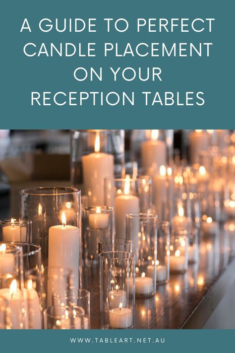 Curious about where to place candles on your event table? Check out Table Art Event Hire's tips on creating a beautiful setup without compromising safety. From banquet-style considerations to accommodating other table decor, ensure your candles enhance the ambiance seamlessly. Multiple Candle Centerpieces, Hurrican Centerpieces Wedding, Wedding Reception Rectangle Table Decor, Candle Placement Ideas, Candlescapes Wedding, Candle Setup Ideas, Candle Tablescapes Wedding, Candle Centerpiece Wedding, Table Decor Candles