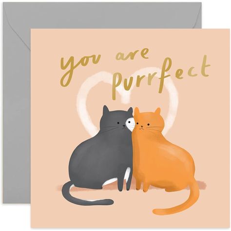 ❤️ Romantic Cat Card: The perfect card to celebrate an anniversary, Valentine's Day, or just any reason. A perfect gift for your boyfriend, girlfriend, wife, husband, or partner. ✨ SPECIAL MILESTONE: A rabbit-themed card perfect for Nan, Nana, Gran, Grandma, and Grandma. OUR CARE: Our greeting cards are designed in-house and all printed in the UK on FSC certified paperboard. Our cards come with high-quality envelopes made from sustainable materials to minimize environmental impact. Size and Dime Card For Girlfriend, Whimsical Gifts, Pink Olive, Mirror Ornaments, Friendship Love, Miniature Gift, Cat Cards, Gifts For Your Boyfriend, License Plate Covers