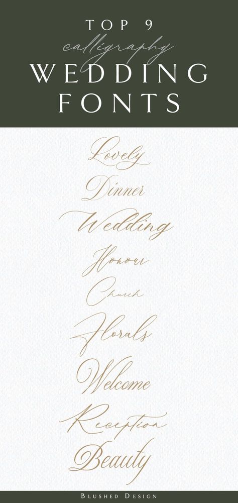 Fonts For Wedding Invitations, Best Calligraphy Fonts, Wedding Fonts Calligraphy, Caligraphy Font, Wedding Invitation Fonts, Free Calligraphy Fonts, Wedding Script, Brush Script Fonts, Best Script Fonts