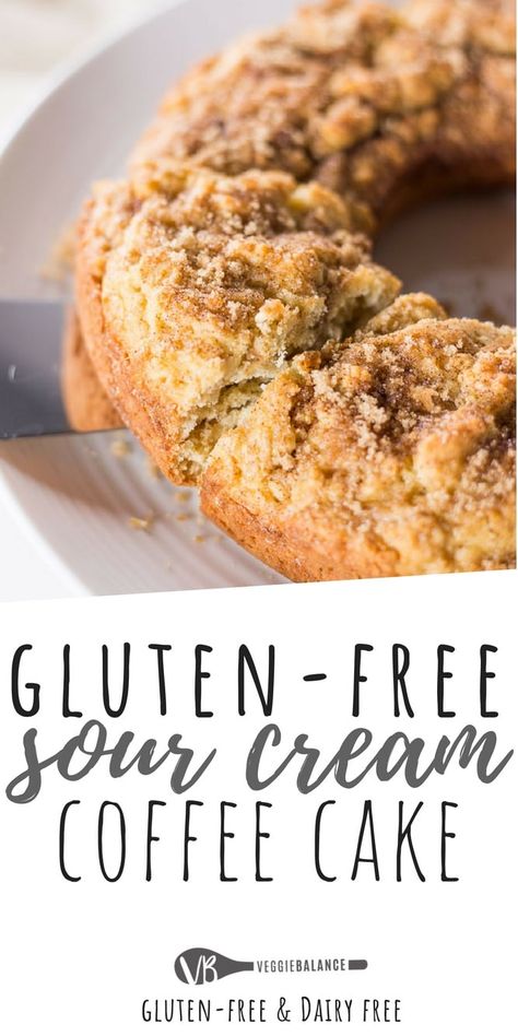 Gluten Free Coffee Cake Recipe, Sour Cream Coffee Cake Recipe, Cheesecake Strawberries, Gluten Free Coffee Cake, Gluten Free Brunch, Gluten Free Coffee, Gf Breakfast, Baked Cheesecake, Homemade Snickers