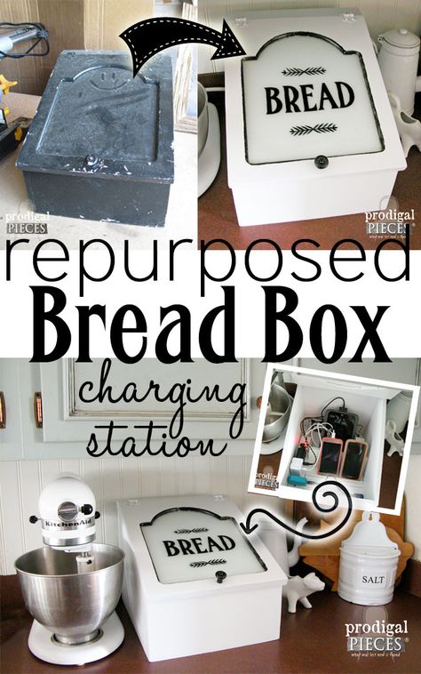 Other Uses For Bread Boxes, Breadbox Ideas, Breadbox Makeover, Vintage Bread Boxes, Upcycled Projects, Upcycle Repurpose, Bread Boxes, Bread Box, Repurposed Furniture