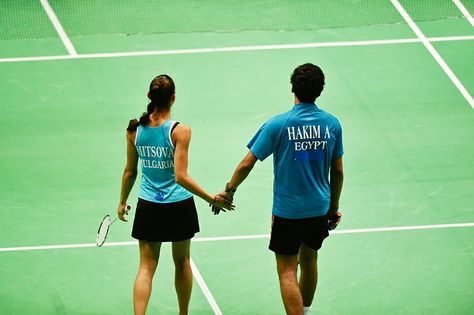 Mariya Mitsova and Abdelrahman Hussein @YOG  Nanjing 2014- Badminton Mixed Doubles #BadmintonMixDoubles #badminton #badmintonfan Badminton Mixed Doubles, Badminton Prewedding, Mixed Doubles Tennis, Badminton Couple, Badminton Doubles, Badminton Match, Prenup Shoot, Prewedding Photoshoot, Sports Couples