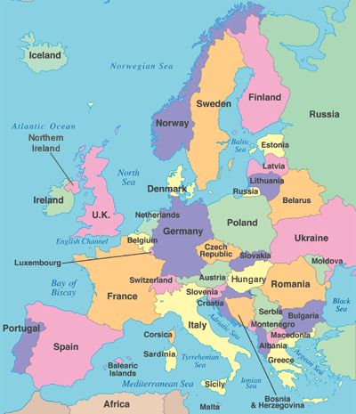 Map of Europe Europe Map With Countries, Map Of European Countries, Map Of Europe, European Map, Countries In Europe, Europe Countries, Geography Map, World Geography, Country Maps