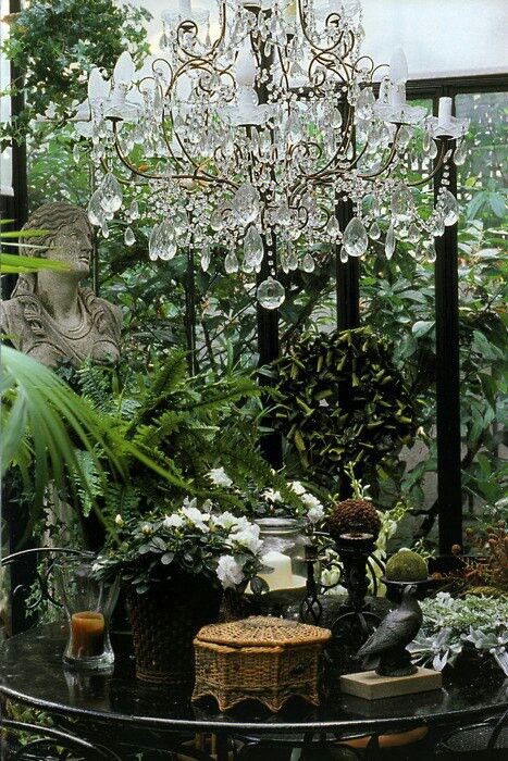 23 Charming Chandelier Ideas for Your Garden | Daily source for inspiration and fresh ideas on Architecture, Art and Design Chandelier Ideas, Lustre Vintage, Estilo Tropical, Diy Outdoor Decor, Purple Home, Beautiful Chandelier, Rustic Lighting, Beautiful Lighting, Vintage Chandelier