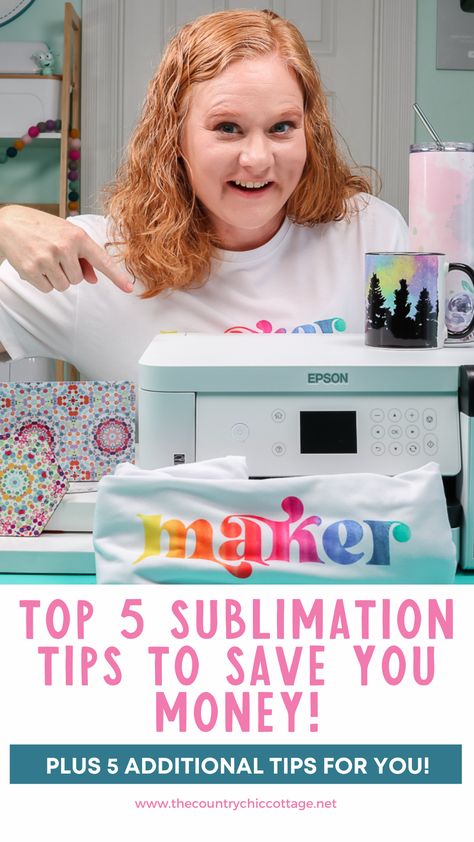 If you're learning sublimation, you don't want to miss my 5 money-saving sublimation tips and how they can help you today! #sublimation #sublimationcrafting Things You Can Sublimate On, Sublimation Tips And Tricks, Sublimation For Beginners, Tshirt Printing Business, Sublimation Ideas Projects Inspiration, Tshirt Printing, Sublimation Ideas, Camp Counselor, Dtf Printer