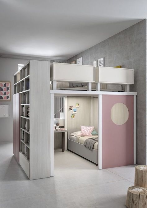 Modern Teen Room, Girls Bedroom Themes, A Loft Bed, Italian Furniture Modern, Design Your Bedroom, Bedroom Furnishings, Small Room Design, Teen Room Decor, Teenage Bedroom