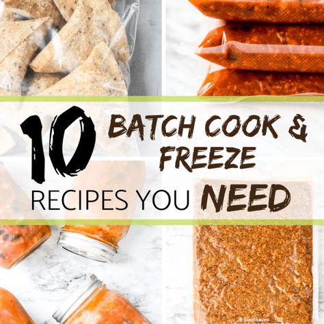 Load up that freezer, and make dinner, breakfast, and lunch times easier with these batch cook and freeze recipes! | Freezer meals | Batch Cooking | Meal Plan Addict Batch Cooking Freezer, Freezer Lunches, Batch Cooking Recipes, Batch Meals, Bulk Cooking, Freezable Meals, Make Ahead Freezer Meals, Freezer Meal Prep, Food Saver