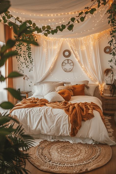 29 Boho Bedroom For Couples 1 Country Romantic Bedroom, Cozy Bedroom On A Budget, Girl Boho Bedroom Ideas, Canopy Bed Ideas Boho, Corner Bed Ideas Tiny Bedrooms, Bedroom For Couples Ideas, Boho Attic Bedroom, Boho Cozy Bedroom, Ethereal Bedroom Aesthetic