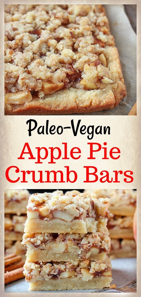 Paleo Apple Pie Crumb Bars - Real Food with Jessica Paleo Apple Pie, Paleo Apple, Muffins Paleo, Caramelized Apples, Vegan Apple Pie, Crumb Bars, Apple Pie Bars, Paleo Baking, Paleo Sweets