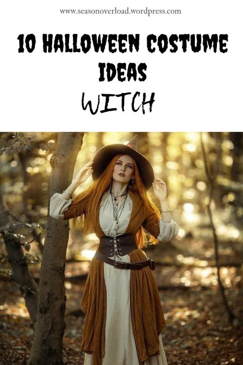 10 Witch Halloween Costume Ideas – SeasonOverload Green Witch Costume For Women, Woodland Witch Costume Diy, Witchy Costume Ideas, Witch Halloween Costume Ideas, Witch Halloween Costume Diy, Classic Witch Costume, Witch Outfit Ideas, Homemade Witch Costume, Vintage Witch Costume