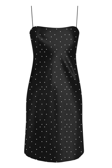 The Rachel | Silk Mini Slip Dress in Polka Dot — REFINE The Rachel, Date Dresses, Big Bust, Mini Slip, Mini Slip Dress, Silk Crepe, Dots Pattern, Above The Knee, Silk Dress