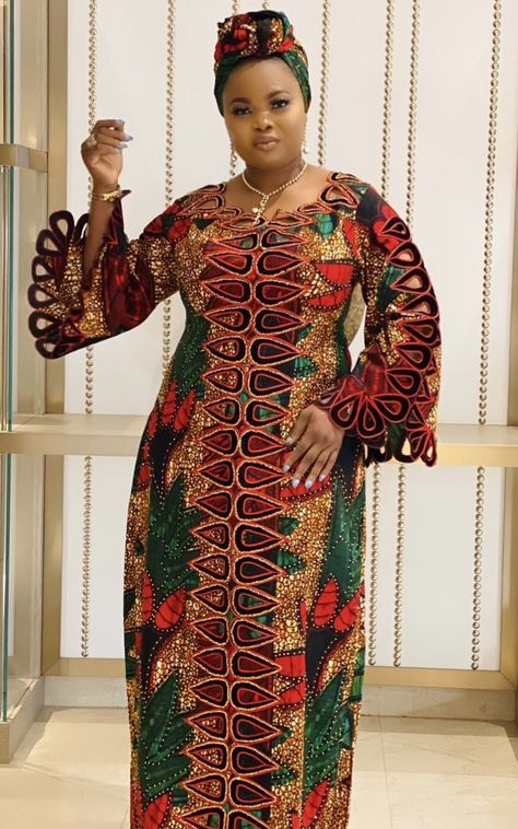 Party Dress For Chubby Ladies, Dresses Inspired By Nature, Ankara Party Dress, Kaftan Styles For Ladies, Dress For Chubby Ladies, African Maxi Dress Ankara, Dress For Chubby, Kaftan Styles, African Fabric Dress