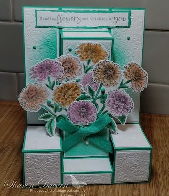 Sending Flowers Fancy Fold Friendship Card Dual Pop Up Card, Stampin Up Fancy Fold Cards, Iced Images, Trifold Shutter Cards, Cascading Cards, Cascading Card, Pop Up Flower Cards, Box Cards Tutorial, Sending Flowers