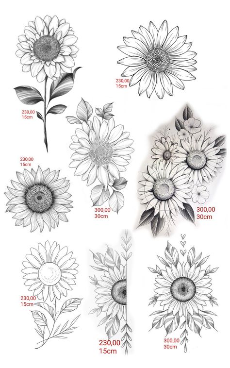 Sunflower Flash Tattoo, Sunflower And Skull Tattoo, Sunflower Tattoo Drawing, Fineline Sunflower Tattoo, Girasoles Tattoo, Skull Tattoo Stencil, Sunflower Tattoo Stencil, Tattoo Therapy, Tattoo Floral