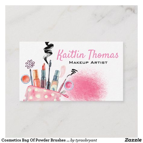 Cosmetic Business Cards, Card Makeup, Artist Business Card, Beauty Business Cards, Makeup Artist Business Cards, Makeup Artist Business, Brushes Makeup, Create Your Own Business, Artist Business Cards