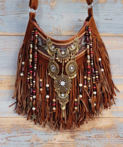 Bohemian Handbags, Look Hippie Chic, Bohemian Purse, Boho Chic Bags, Hippie Purse, Boho Purse, Boho Handbags, Embellished Bags, Fringe Purse