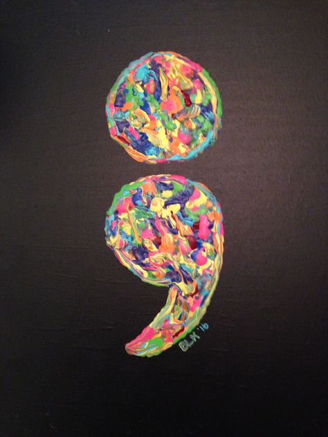 I used this project semicolon artwork to create a matching pair for my daughter and myself that are very similar with an old canvas that I had. Meaningful Paintings, Emotional Painting, Small Canvas Paintings, Cute Canvas Paintings, Easy Canvas Painting, Canvas Painting Diy, Small Canvas Art, Diy Canvas Art Painting, Small Canvas