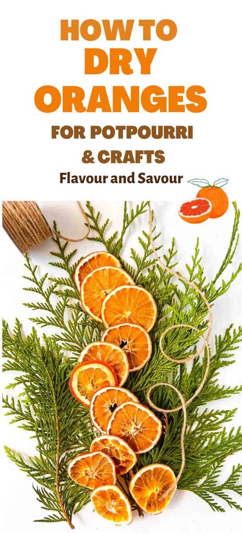 Easy instructions for how to dry orange slices for potpourri, garlands, wreaths, centerpieces or even cocktail garnishes! This post describes how to dry oranges in the oven or in a dehydrator. Homemade Kitchen Gifts, Drying Oranges, Dry Oranges, Dry Orange Slices, Orange Potpourri, Dried Orange Garland, Cocktail Garnishes, Dried Potpourri, Orange Baking