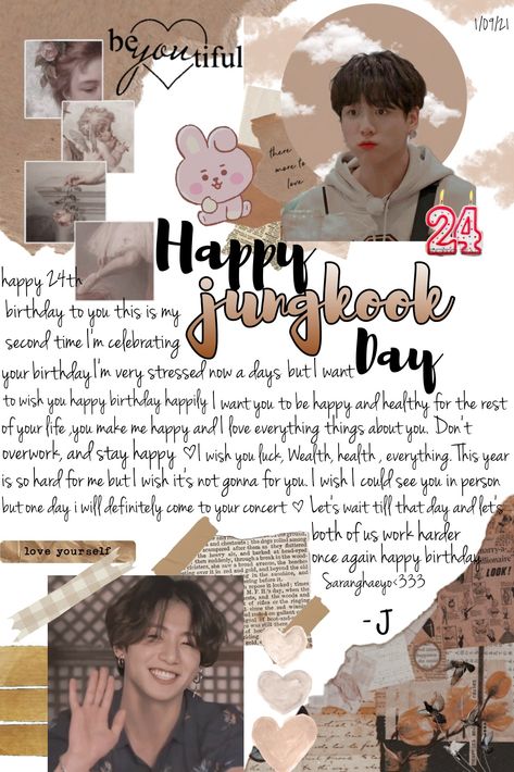 Birthday Message For Kpop Idol, Happy Birthday Jeon Jungkook, Jungkook Happy, Bts V Birthday, Happy Birthday Captions, Happy 24th Birthday, Happy Birthday Clip Art, I Wish You Happiness, Wish You Happy Birthday