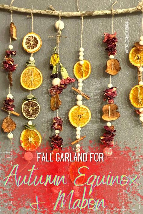 Autumnal Equinox Celebration, Fall Solstice, Samhain Decorations, Diy Fall Garland, Solstice And Equinox, Pagan Crafts, Autumnal Equinox, Witch Diy, Witchy Crafts