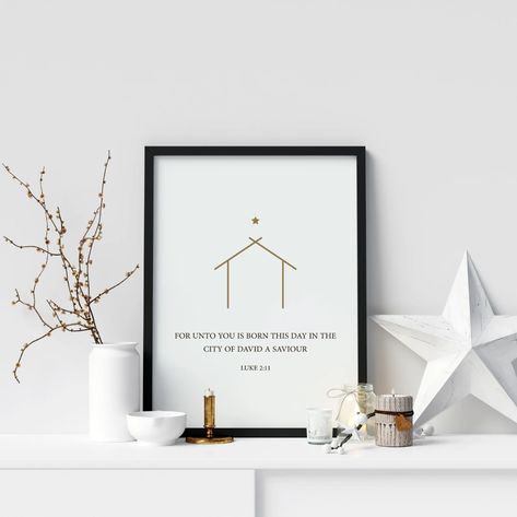 Nativity Wall Art, Jesus Christmas Decorations, Wall Decor Bible Verse, Christmas Bible Verse, Christian Christmas Decorations, Luke 2 11, Christmas Verses, Christmas Scripture, Christmas Manger