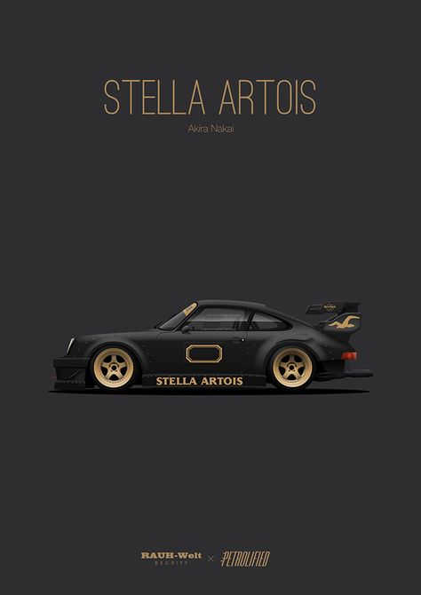 12 - RWB Stella Artois Carros Porsche, Motorsport Art, Mobil Drift, Cool Car Drawings, Automotive Artwork, Stella Artois, Car Artwork, Racing Posters, Vw Porsche