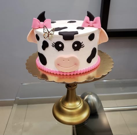 Cow Cake For 1st Birthday, Pink Cow Smash Cake, Pink Cow Cake 1st Birthdays, Cow Birthday Party Cake, Cow Smash Cake First Birthdays, Pink Cow Birthday Cake, Cow Print Smash Cake Girl, Cow Bday Cake, Moo Moo I'm Two Birthday Cake