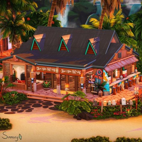 Sims 4 Beach Shop, Sims 4 Sulani Nightclub, Sulani Restaurant, Sims 4 Sulani Rental, Sims 4 Sulani Bar, Sims 4 Beach Bar, Sims 4 Sulani Restaurant, Sulani Builds Sims 4, Island Living Sims 4 House