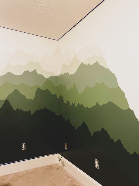 Boys room camo moutain wall Camo Painted Walls, Camo Boys Room, Camo Room Ideas For Boys, Camo Room Ideas, Camo Kids Room, Boys Army Room, Camouflage Bedroom, Pre Teen Boys Room, Camo Room