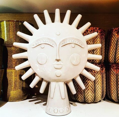 Sun And Moon Ceramics, Sun Vase, Sun Pottery, Sun Sculpture, Clay Sun, Pottery Sun, Ceramic Sun, Ceramic Mask, Sculpture Art Clay