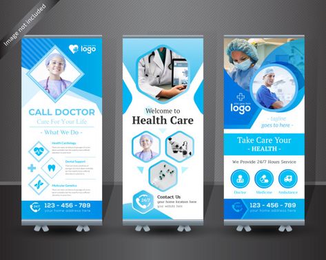 Medical Roll Up Banner Design for Hospital Premium Vector Medical Roll Up Banner, Medical Roll Up Banner Design, Hospital Graphic Design, Hospital Banner Design, Hospital Poster Design, Panaflex Design, Medical Banner Design, Hospital Banner, Pull Up Banner Design