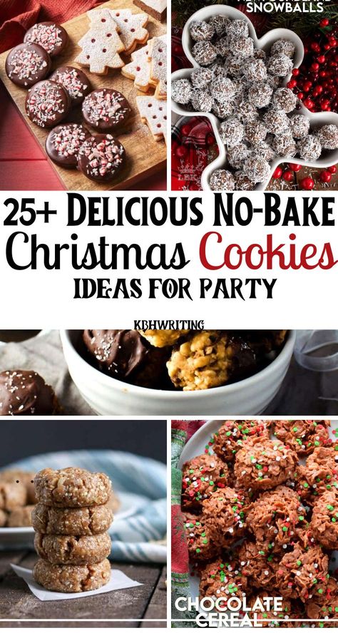 Large Batch Christmas Cookies, Big Batch Christmas Cookies, No Bake Christmas Cookies, Christmas Cookies Ideas, Mmm Cookies, Holiday Apps, Bake Christmas Cookies, No Bake Christmas, Christmas Cookie Recipes Holiday