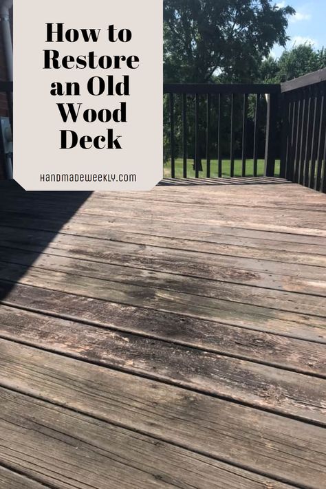 Transform your weathered outdoor space by learning how to restore an old wood deck with this detailed guide. Discover the secrets to rejuvenating your deck's beauty, durability, and functionality, with step-by-step instructions on choosing the right materials, tools, and techniques. Ready to give your deck a second life? Dive in and start restoring now! Diy Deck Painting, Sanding A Deck Diy, Diy Deck Restoration, How To Refinish A Deck, Restore Old Deck, Deck Sealing Ideas, Refinish Deck Wood, Deck Stain Before And After, How To Paint A Deck