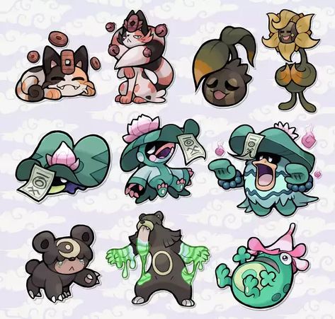 All of the fakemon I've done so far for my Chinese inspired region - Imgur Fakemon Ideas, Pokemon Badges, Pokemon Fusion Art, Pokemon Regions, Pokemon Breeds, Oc Pokemon, Pokemon Gijinka, Pokemon Pokedex, Original Pokemon