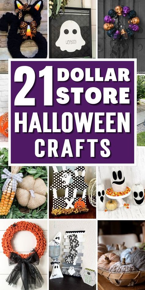 21 DIY Dollar Store Halloween Crafts Dollar Store Halloween Crafts, Dollar Store Halloween Diy, Halloween Centerpieces, Dollar Tree Halloween Decor, Cheap Halloween Diy, Diy Halloween Crafts, Dollar Store Halloween Decorations, Cheap Halloween Decorations, Halloween Craft Projects