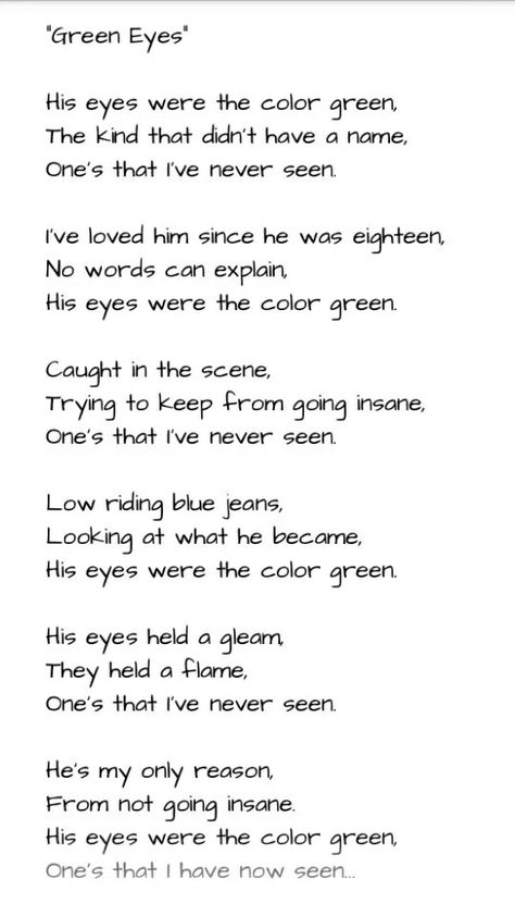 'Green Eyes' #poem Green Eye Quotes Love, Green Eyes Sayings, Green Eye Poetry, Green Eye Poems, Ways To Describe Green Eyes, Poem About Green Eyes, His Green Eyes Quotes, Green Eyes Poems, Green Eyes Quotes Love