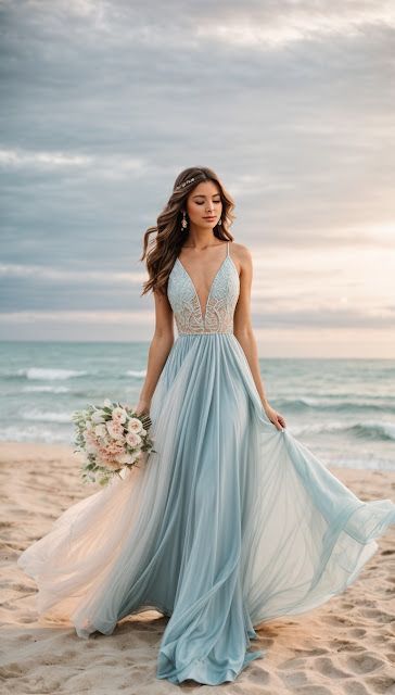 Seaside Marriage ceremony Attire Concepts: Elevate Your Seaside Nuptials Check more at https://howcandothis.com/weddingideas/seaside-marriage-ceremony-attire-concepts-elevate-your-seaside-nuptials/ Ocean Wedding Theme, Convertible Wedding Dresses, Small Beach Weddings, Blue Beach Wedding, Wedding Dresses Ideas, Dream Beach Wedding, Sea Dress, Sea Wedding, Ocean Wedding