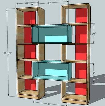 puzzle bookcase Diy Revolving Bookcase, Build Bookshelves, Easy Diy Shelves, Diy Shelves Ideas, Bookcase Room, Diy Bookcase, Bookcase Plans, Building Shelves, Puzzle Storage