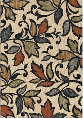 Carolina Weavers Multi New Horizons Leaves Akimbo rug - Transitional Rectangle 7' 10" x 10' 10" Infinity Homes, Orian Rugs, 5x8 Rug, Warm And Cool Colors, Well Woven, Creative Colour, Brown Area Rugs, Hand Tufted Rugs, Beige Rug