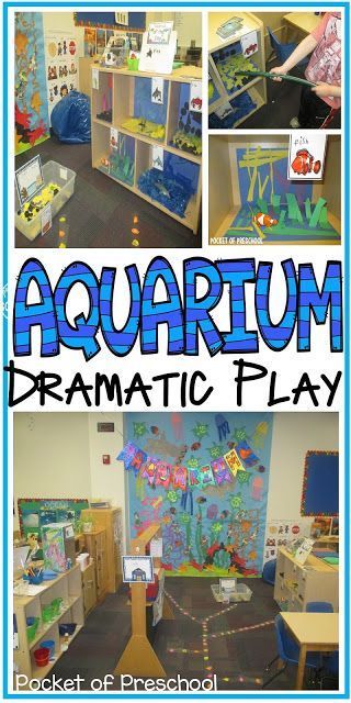 Aquarium in the Dramatic Play Center perfect for an ocean theme. Pocket of Prescchool Aquarium Dramatic Play, Pocket Of Preschool, Dramatic Play Themes, Ocean Theme Preschool, Ocean Books, Dramatic Play Center, Purposeful Play, Theme Preschool, Ocean Unit