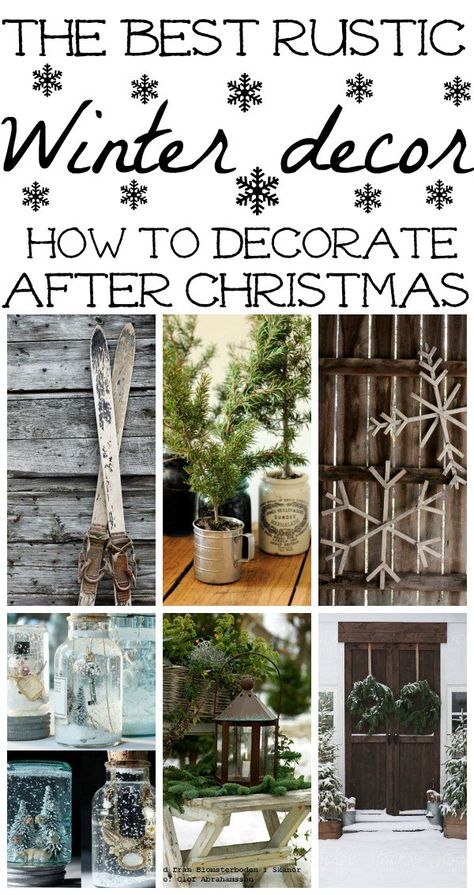 How to decorate after Christmas - The best winter decor inspiration for how to decorate your home for winter. Great rustic winter decor! How To Decorate After Christmas, Decorating After Christmas, Decorate After Christmas, After Christmas Decor, Decor After Christmas, January Decor, Rustic Winter Decor, Winter Living Room, Winter Porch