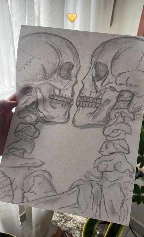 Two Skeletons In Love Drawing, Expressive Line Drawing, Cardboard Drawing Ideas, Skeleton Love Drawing, 2 Lovers Drawing, Stuff To Draw For Your Boyfriend, The Notebook Drawing, Cute Cool Drawings, Bf Drawing Ideas