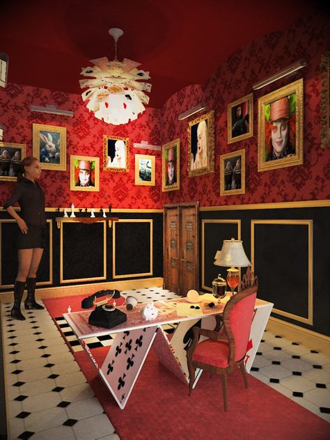 Escape Room Design, Alice In Wonderland Room, Alice And Wonderland, Alice In Wonderland Aesthetic, Poker Room, Faux Plafond, Alice In Wonderland Theme, Alice In Wonderland Tea Party, Alice In Wonderland Party