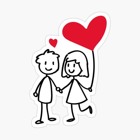 Get my art printed on awesome products. Support me at Redbubble #RBandME: https://www.redbubble.com/i/sticker/Cute-Couple-With-Balloon-Heart-Valentine-s-Day-by-funnylifeusa/66614552.JCQM3?asc=u Stickers For Valentines Day, Cute Couple Stickers Aesthetic, Valentines Stickers Aesthetic, Valentine’s Day Cartoon, Cute Love Stickers Printable, Sticker San Valentin, Valentines Day Cartoon Aesthetic, Couple Stickers Printable, Couple Stickers For Scrapbook