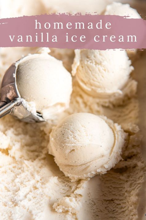 Try making homemade vanilla ice cream with a machine. This recipe promises a strong vanilla flavor and creamy texture without using eggs. Homemade Vanilla Ice Cream Recipe, Best Vanilla Ice Cream, Best Homemade Ice Cream, Homemade Ice Cream Cake, Easy Ice Cream Recipe, Vanilla Ice Cream Recipe, Homemade Vanilla Ice Cream, Easy Ice Cream, Egg Custard