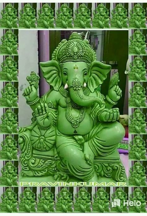 Green Ganesha, Ganesha Wallpaper, Radhe Krishna Wallpapers, Baby Ganesha, Ganesh Ji, Krishna Wallpaper, Radhe Krishna, Apple Wallpaper, Lord Ganesha