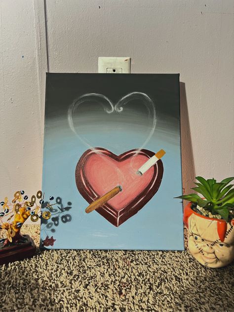 Painting Ideas On Canvas For Bathroom, Love Theme Painting, Painting Ideas For Ur Bf, Canvas Painting Ideas For Smokers, Aries Painting Ideas On Canvas, Meaningful Canvas Painting Ideas, Romantic Easy Paintings, Canvas Painting Inspo Aesthetic, Small Canvas Paintings Ideas